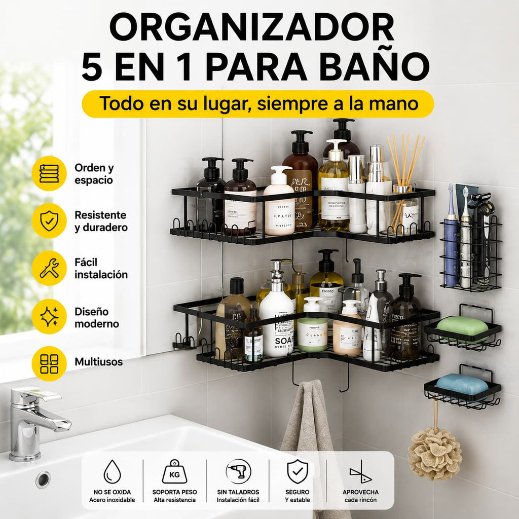 Organizador  5 en 1 para baño