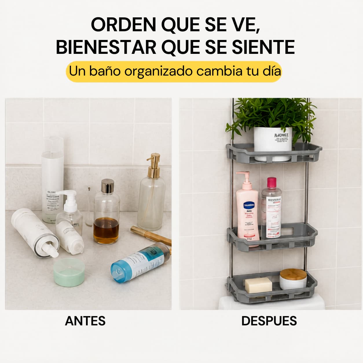 Organizador para baño sobre Inodoro