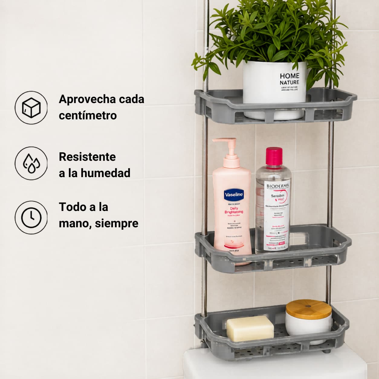 Organizador para baño sobre Inodoro